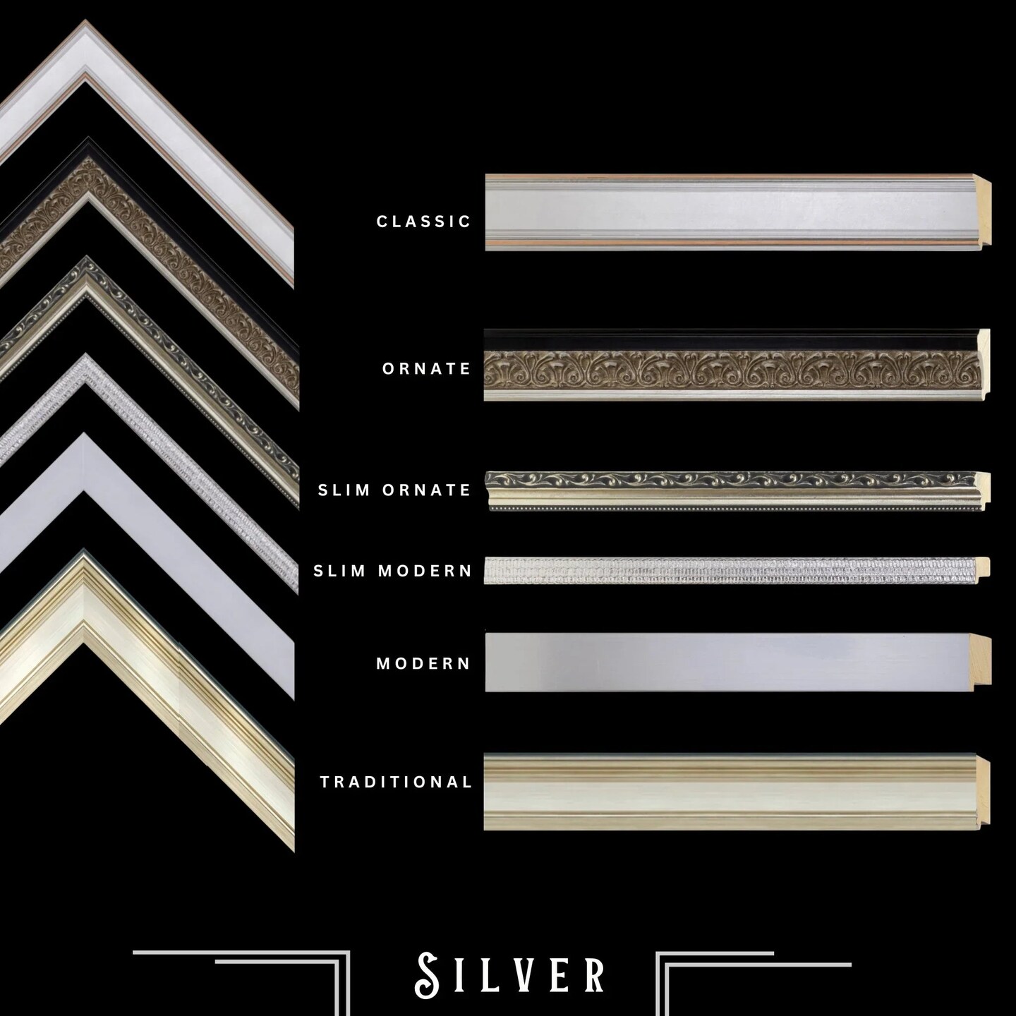 Silver 36x23 Picture Frame Ornate Traditional Classic Antique