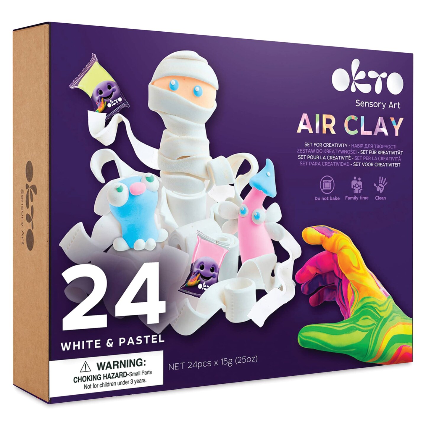 Okto Sensory Art Air Clay Creativity Kit - Pastels, Set of 24