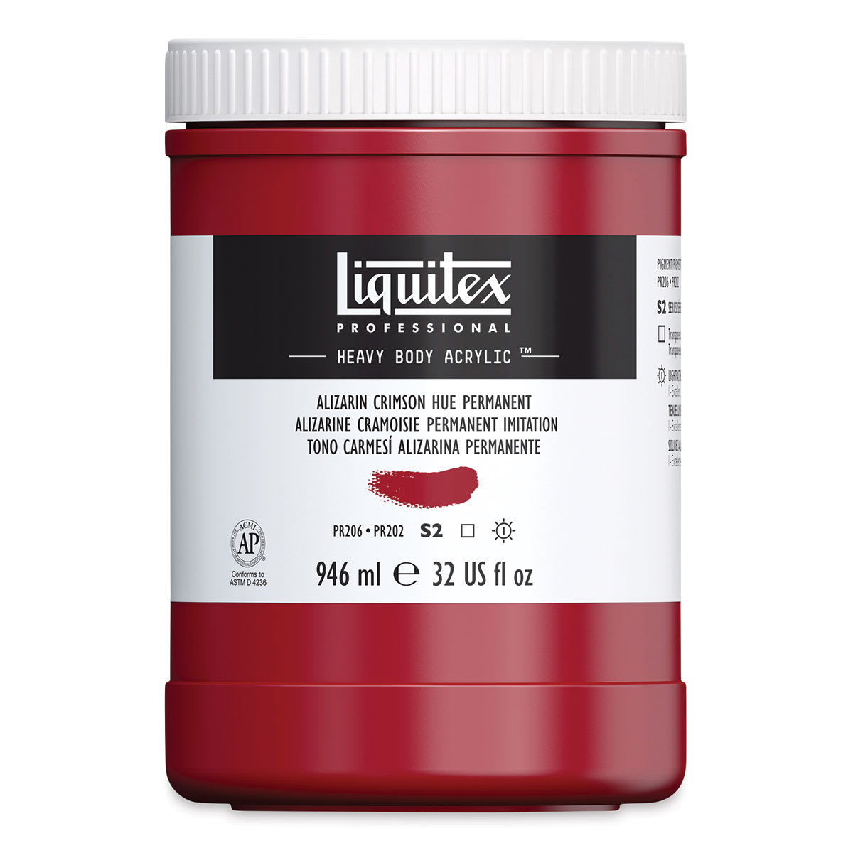Liquitex Heavy Body Artist Acrylics - Alizarin Crimson Hue Permanent, 32 oz Jar