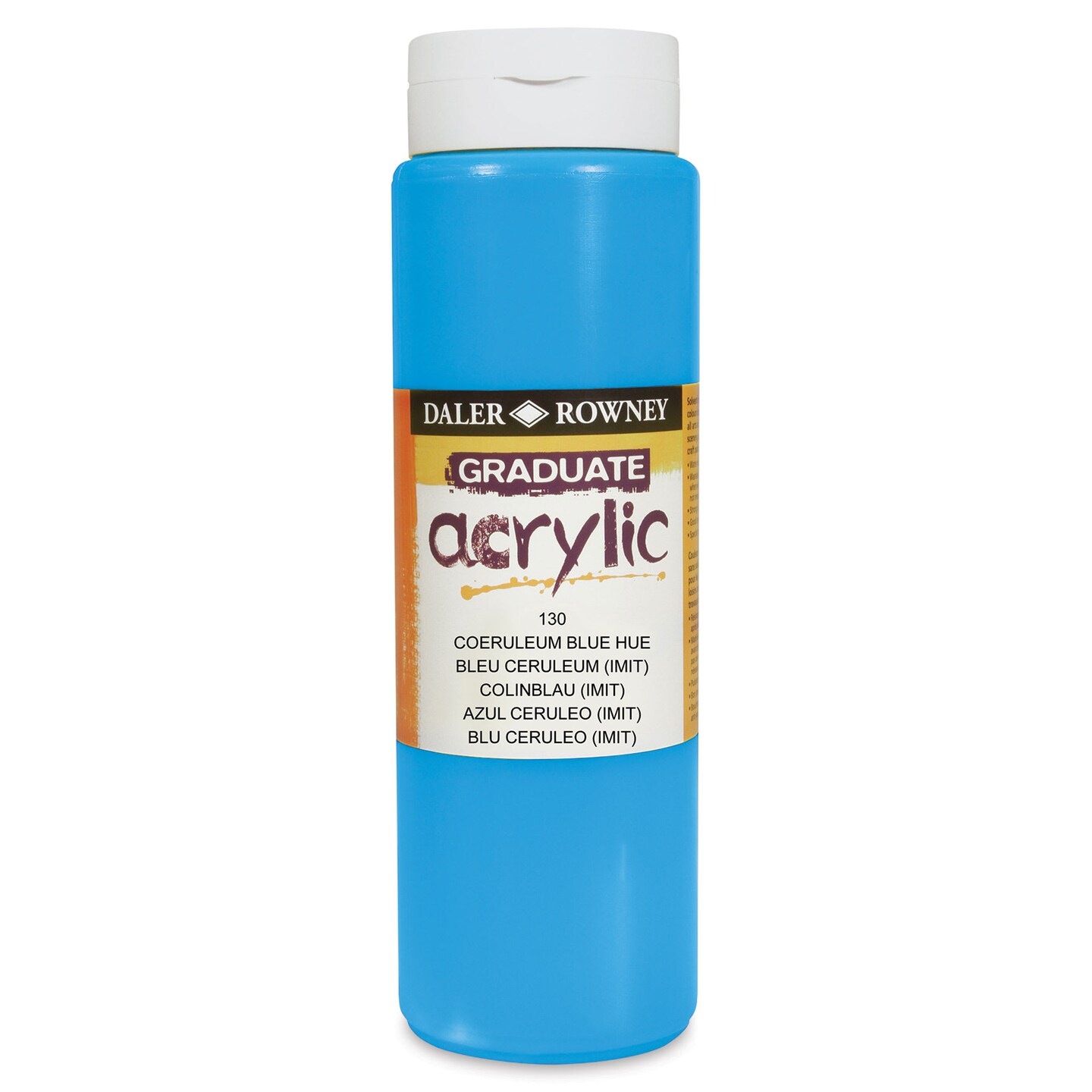 Daler-Rowney Graduate Acrylics - Coeruleum Hue, 500 ml bottle