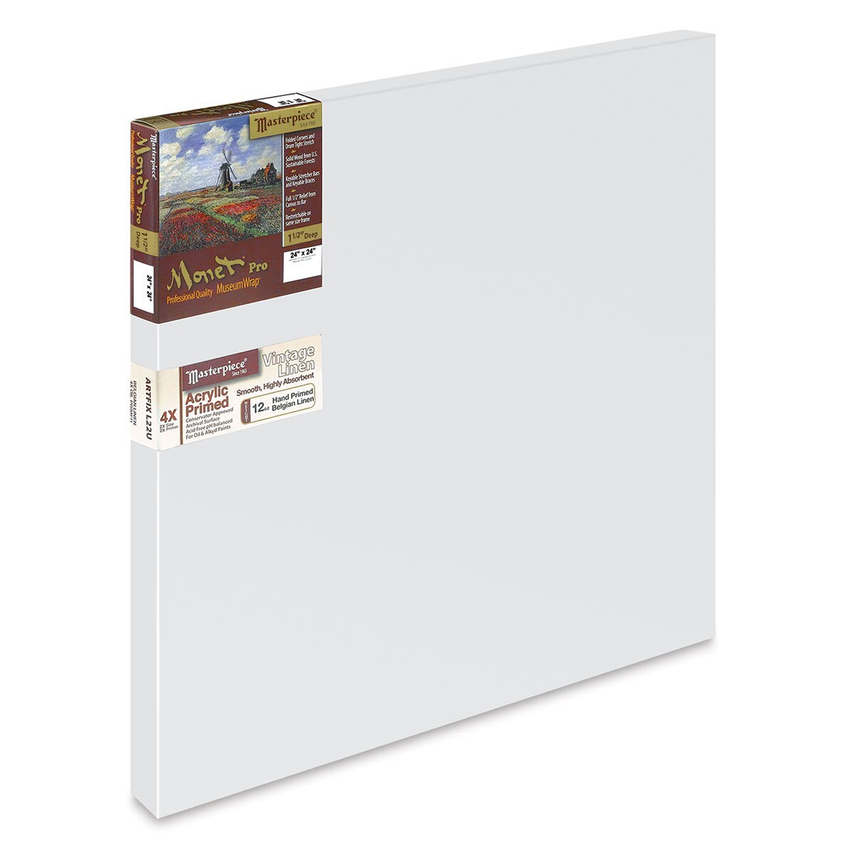 Masterpiece Monet Pro Artfix Linen Canvas - 24" x 24", Acrylic Primed