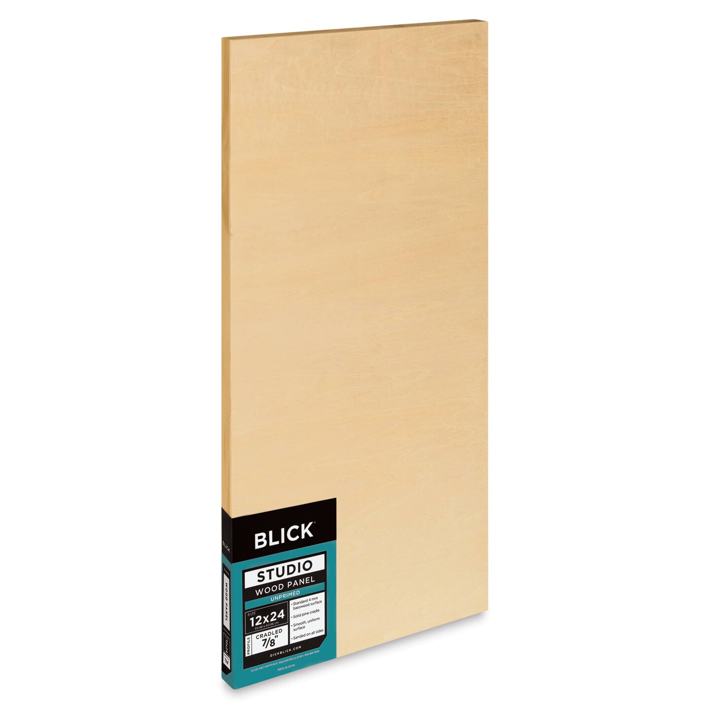 Blick Studio Artists' Wood Panel - Flat Cradle, 12" x 24", 7/8" Cradle