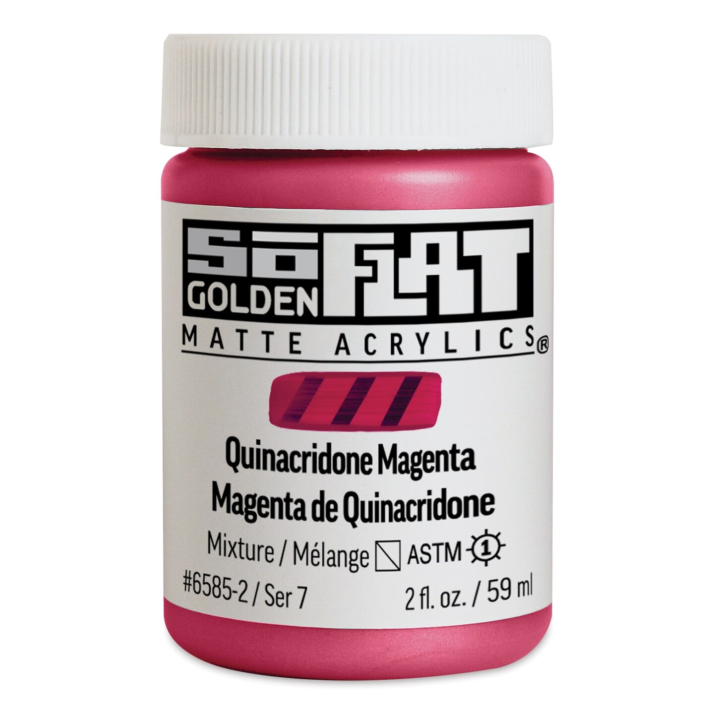 Golden SoFlat Matte Acrylic Paint - Quinacridone Magenta, 59 ml, Jar