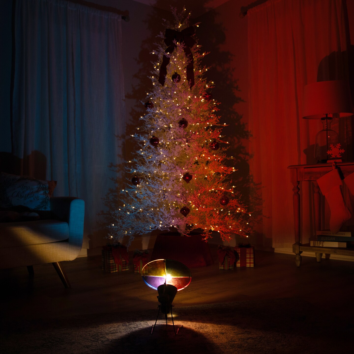 Northlight LED Lighted Rotating Christmas Tree Color Projecting Wheel - 13"