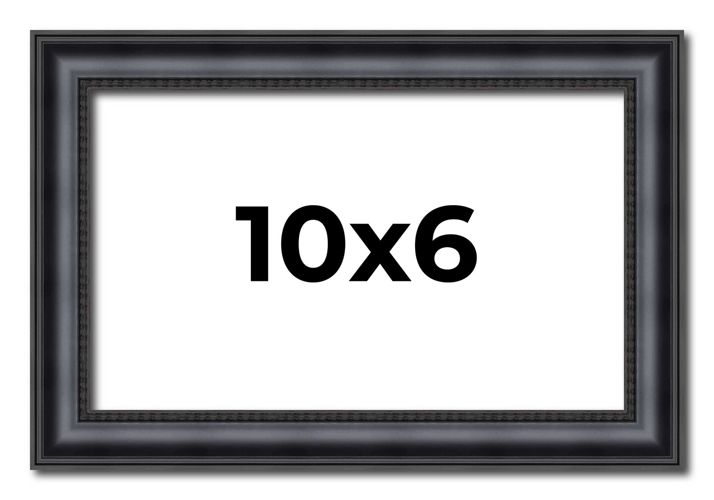 Photo Size Linear Black Picture Frame - UV Acrylic, Foam Board Backing, Hanging Hardware