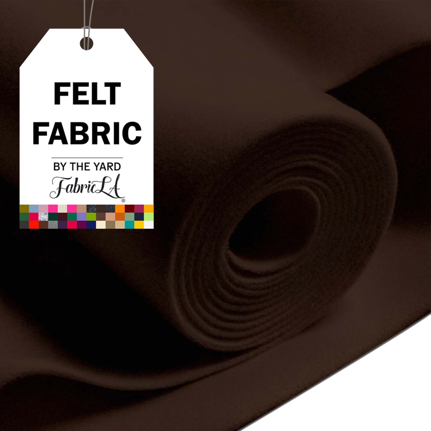FabricLA Acrylic Felt Fabric - 72&#x22; Inch Wide 1.6mm Thick Felt by The Yard - Use Soft Felt Sheets for Sewing, Cushion, and Padding, DIY Arts &#x26; Crafts (Half Yards, Brown)
