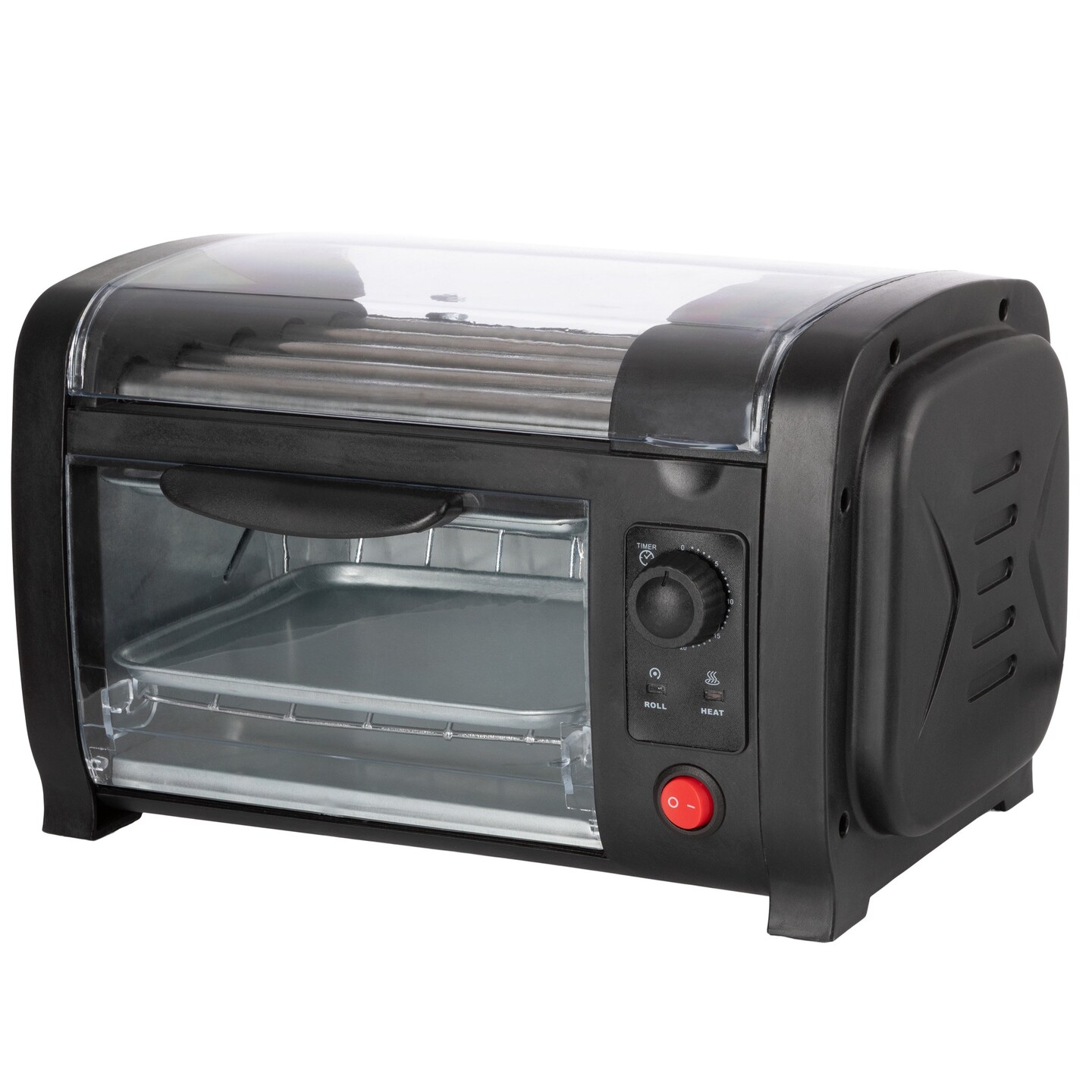 Hot Dog Toaster Oven Countertop Hot Dog Roller With Bun Warmer And Adjustable 30-Minute Timer Hot Dog Machine With 5