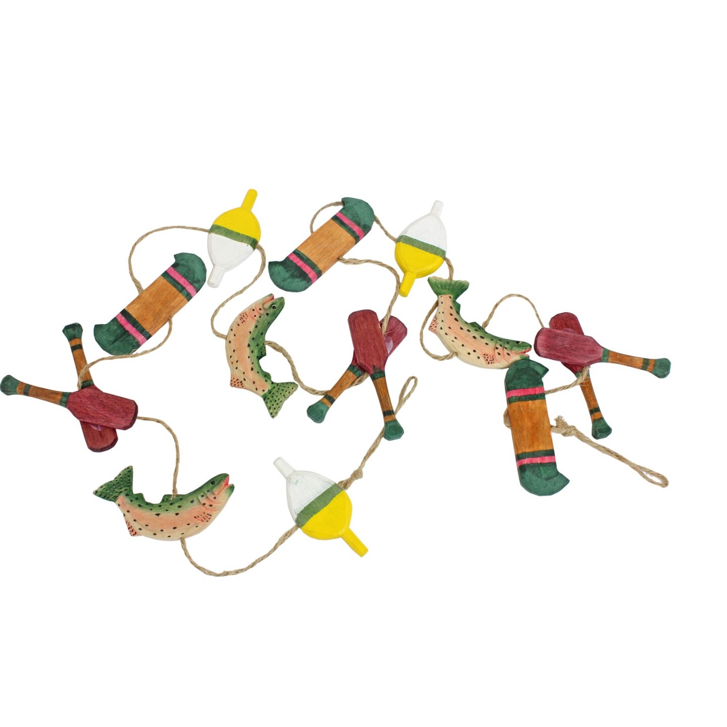 49&#x22; Wood Boat And Oars Garland