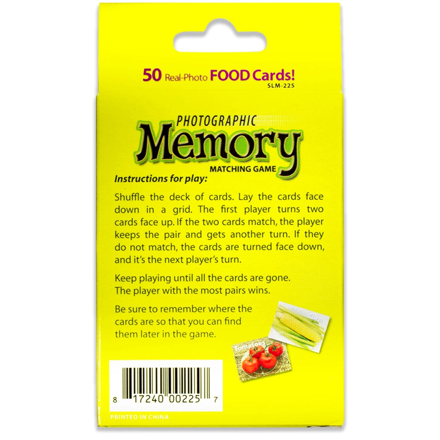 Photographic Memory Matching Game, Food