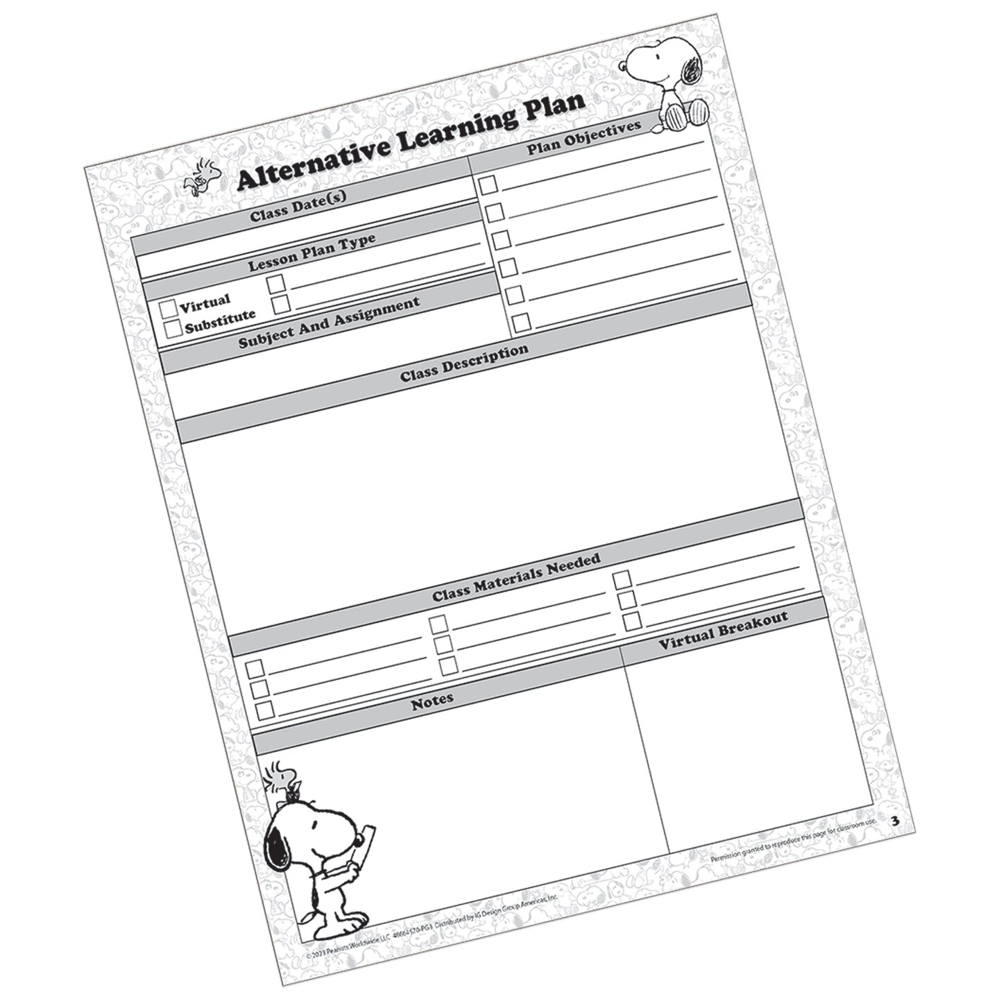 Peanuts Lesson Plan &#x26; Record Books