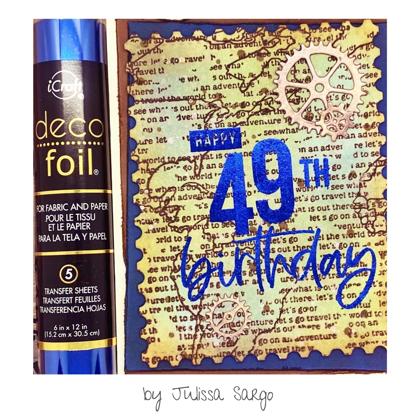 Deco Foil Adhesive Transfer Sheets by Unity 5.9" x 5.9"-Let's Celebrate