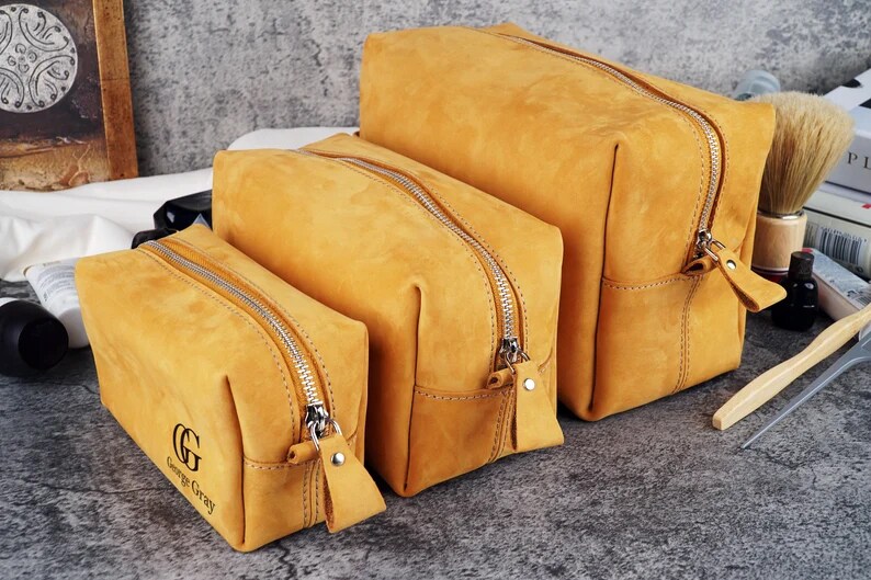 Custom Baseball Bags, Personalized Dopp Kit, Leather Toiletry Bags for Men, Dad Gift, Graduation Gift, Christmas Handmade Leather Bag Men product 5