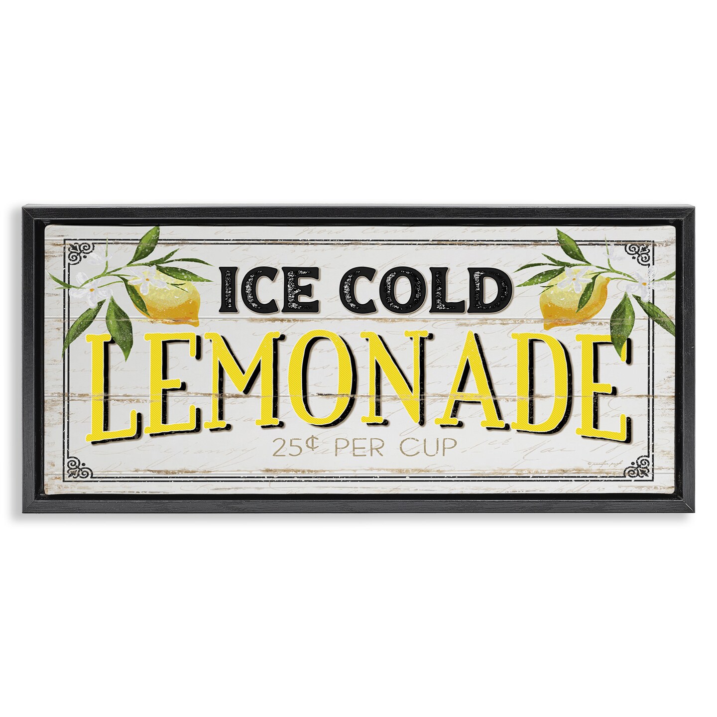 Stupell Industries Vintage Lemonade Stand Sign Framed Floater Canvas Wall Art