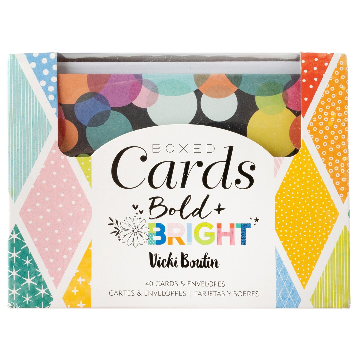 American Crafts A2 Cards W/Envelopes (4.375&#x22;X5.75&#x22;) 40/Box-Vicki Boutin Bold And Bright