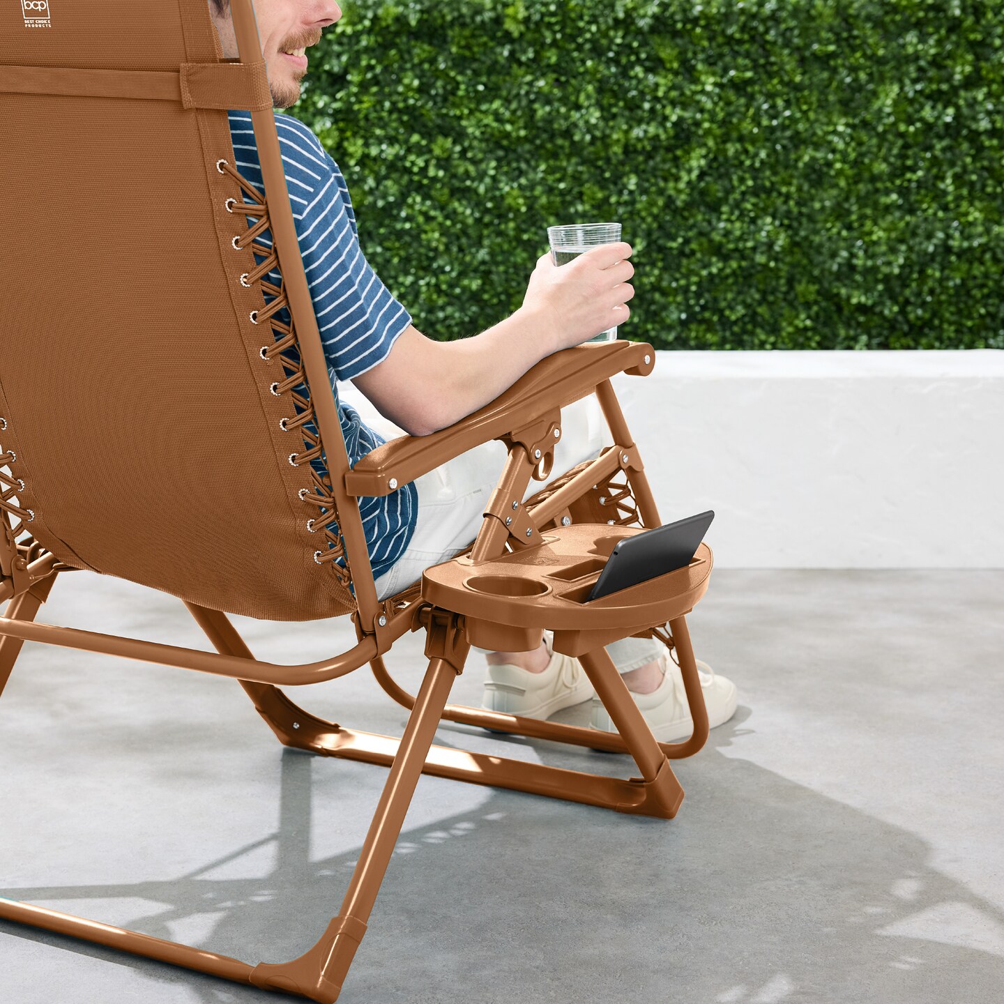 Best Choice Products Monochromatic Zero Gravity Chair, Folding Patio Recliner w/Side Tray, Headrest