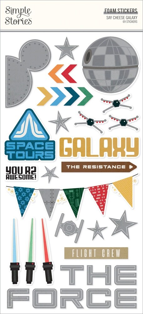 Say Cheese Galaxy Stickers 69/Pkg-Foam