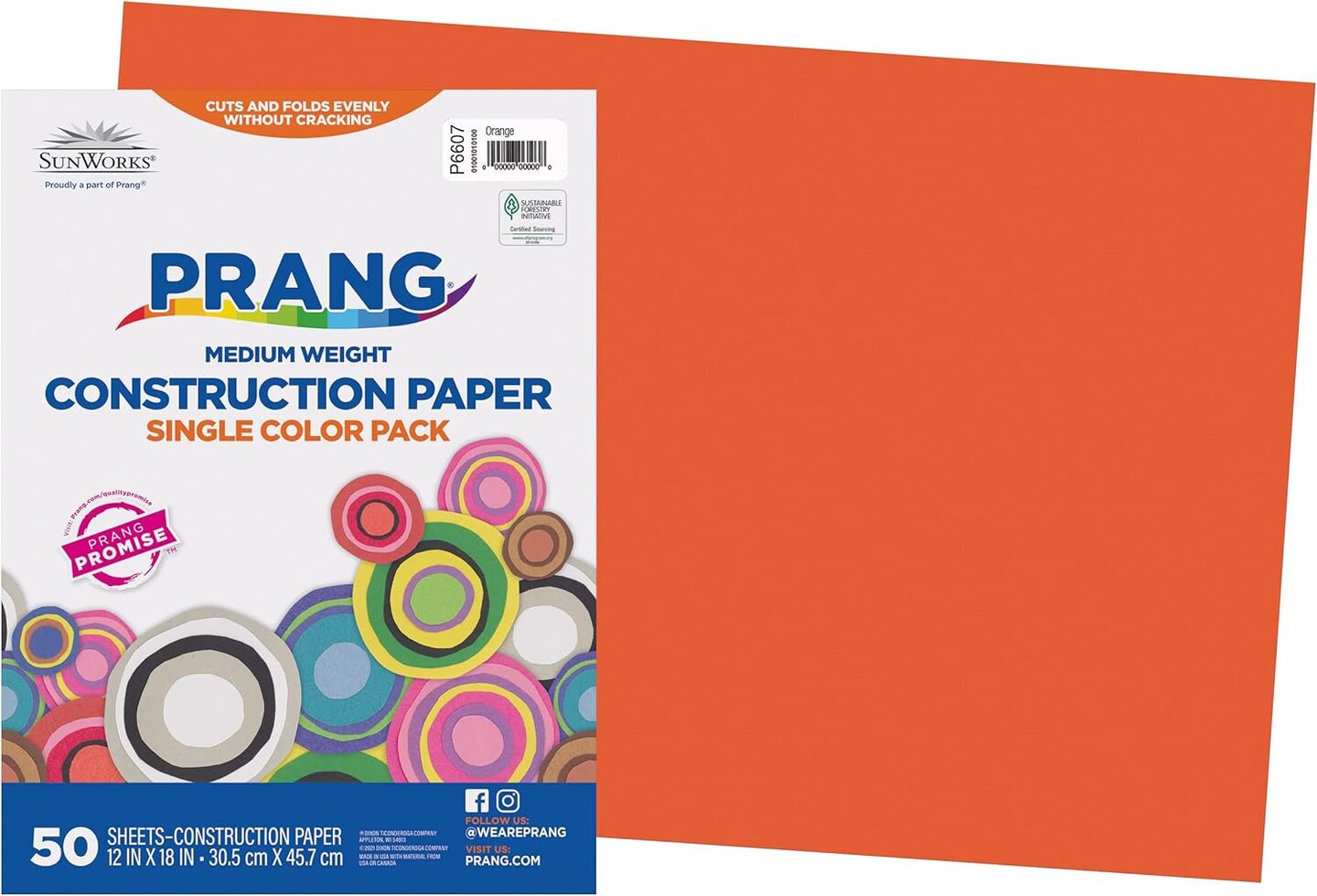 (Formerly ) Construction Paper, White, 12&#x22; X 18&#x22;, 50 Sheets