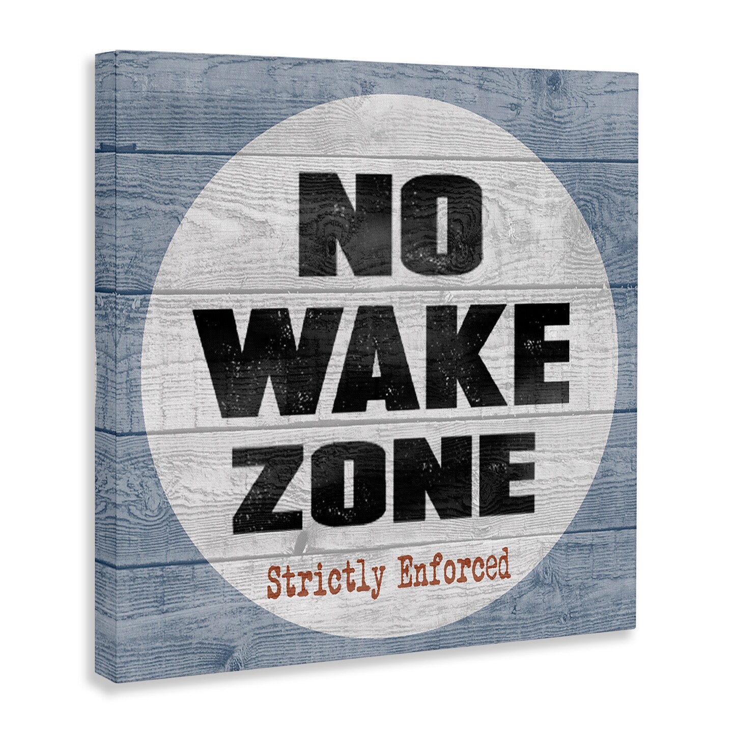 Stupell Industries No Wake Zone Beach Planks Canvas Wall Art
