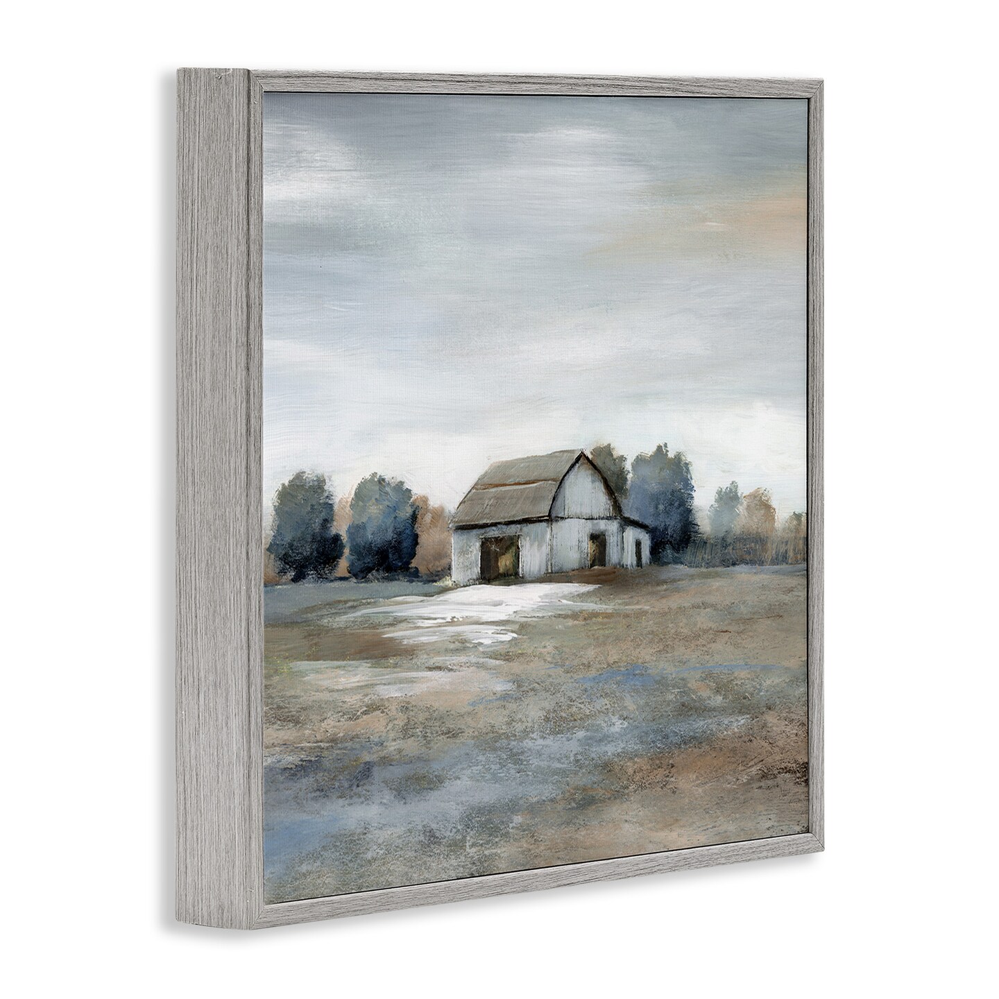 Stupell Industries Countryside Barn Neutral Tones Black Framed Giclee Art