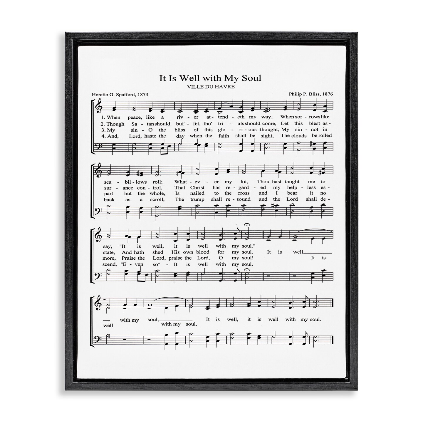 Stupell Industries Well With My Soul Sheet Music Framed Floater Canvas Wall Art