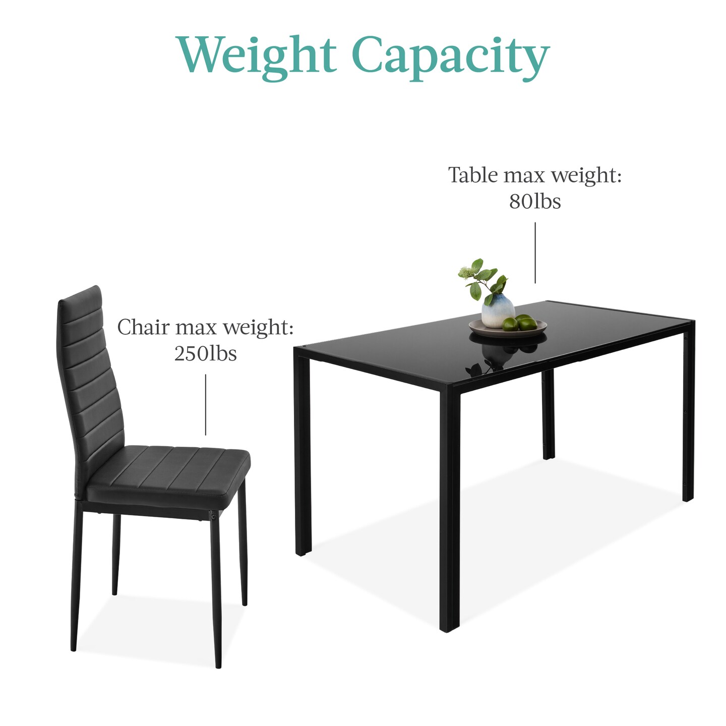 Best Choice Products 7-Piece Kitchen Dining Table Set w/ Glass Tabletop, 6 Faux Leather Chairs