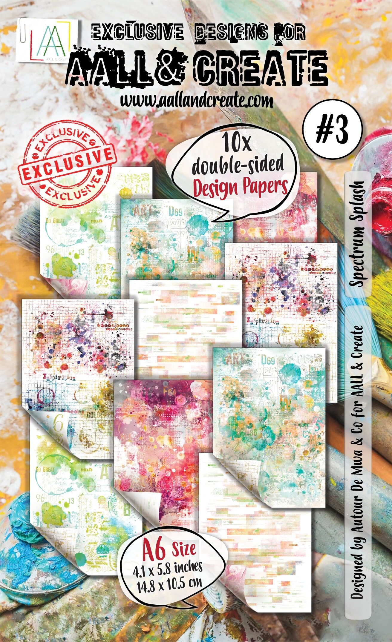 AALL And Create Double-Sided Cardstock A6-Spectrum Splash