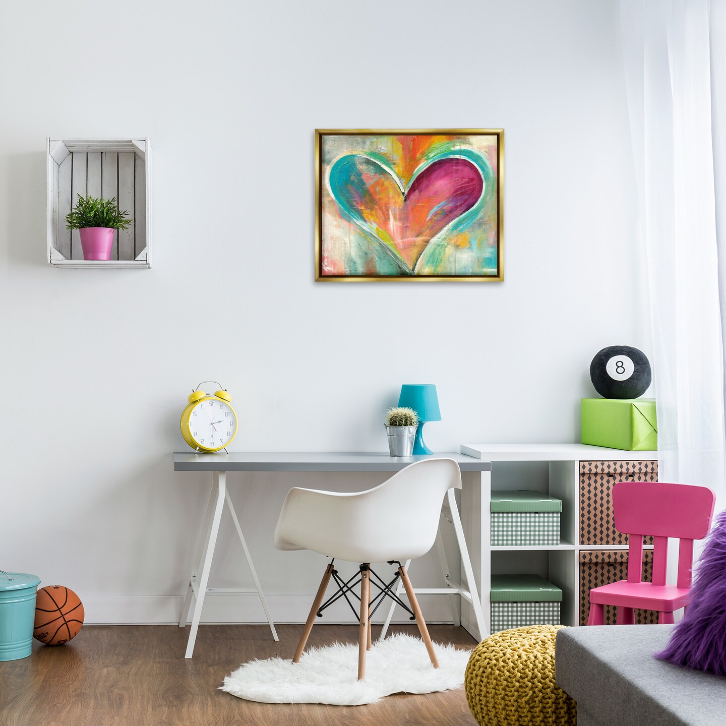 Stupell Industries Abstract Textural Heart Painting Framed Floater Canvas Wall Art