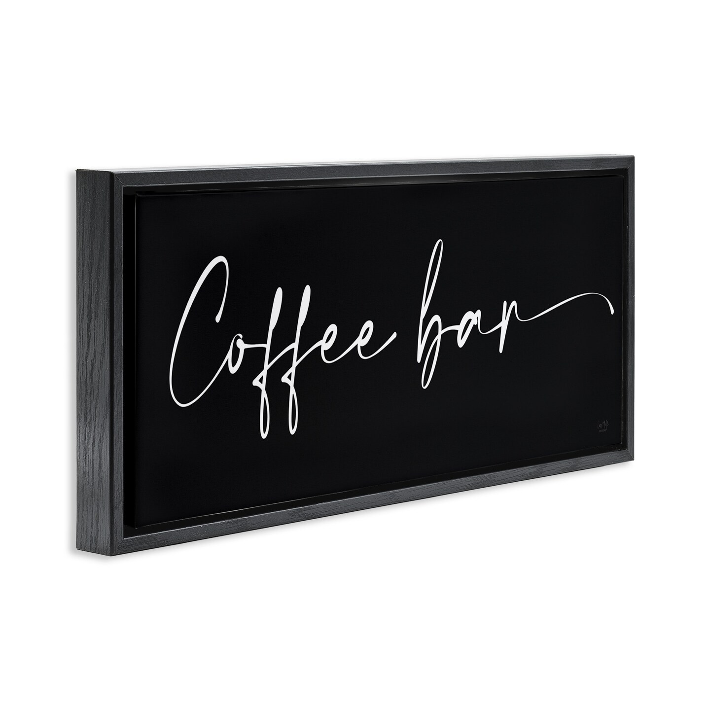 Stupell Industries Coffee Bar Classy Script Framed Floater Canvas Wall Art