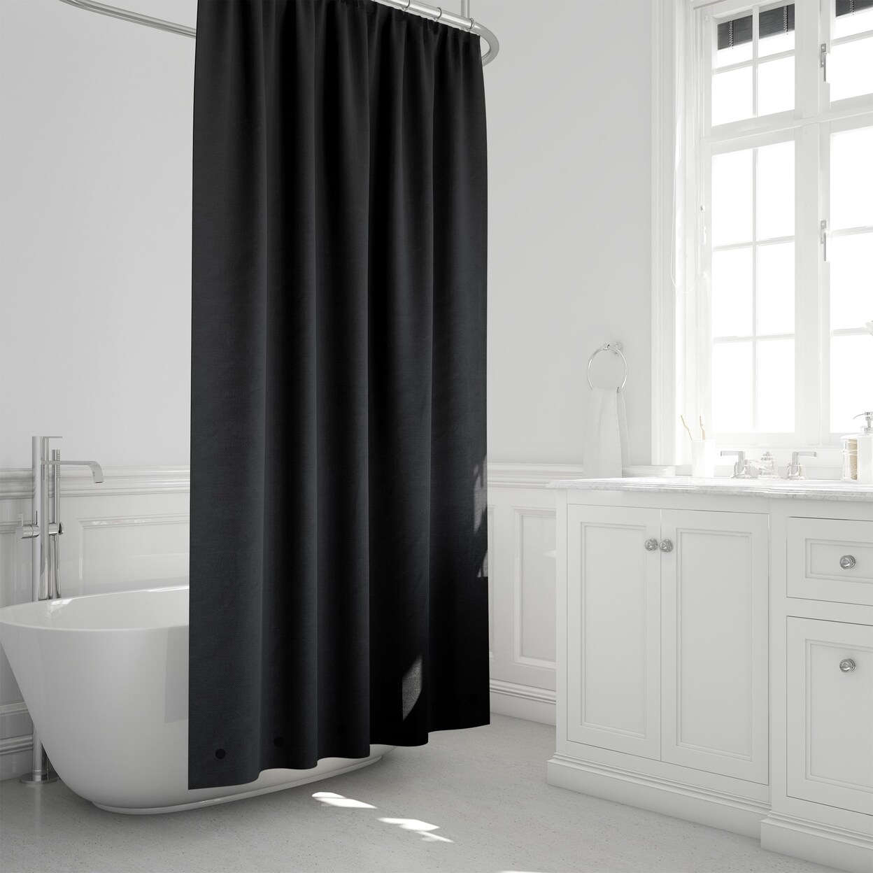 Shower Curtain La Jardin Noir VII Bathroom Curtain Mat Set Shower Liner Bathroom Curtain Set offers Floor Mat Waterproof Shower Curtain with Rings