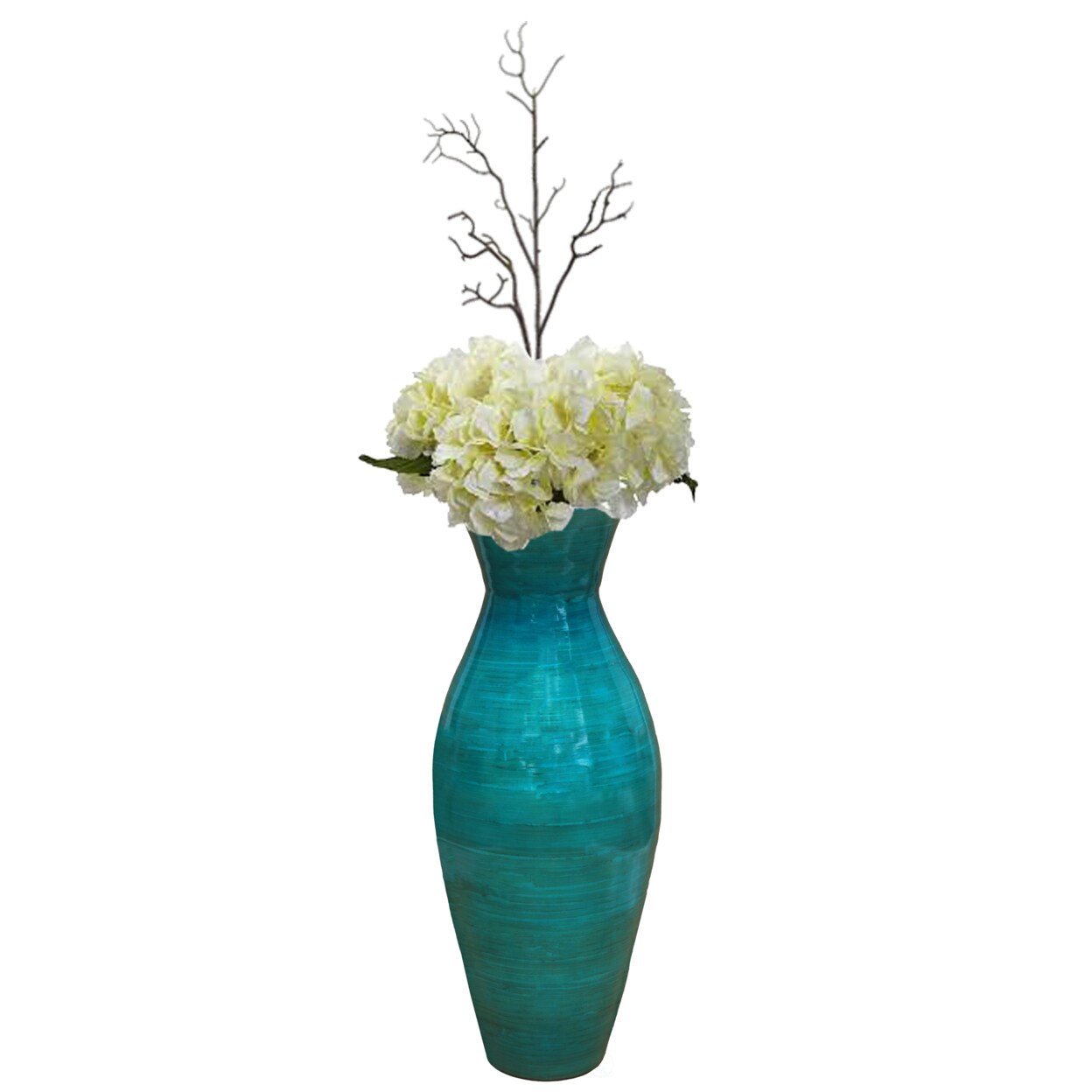 Uniquewise 20.5" Bamboo Floor Vase Modern Unique Shape For Home Decoration