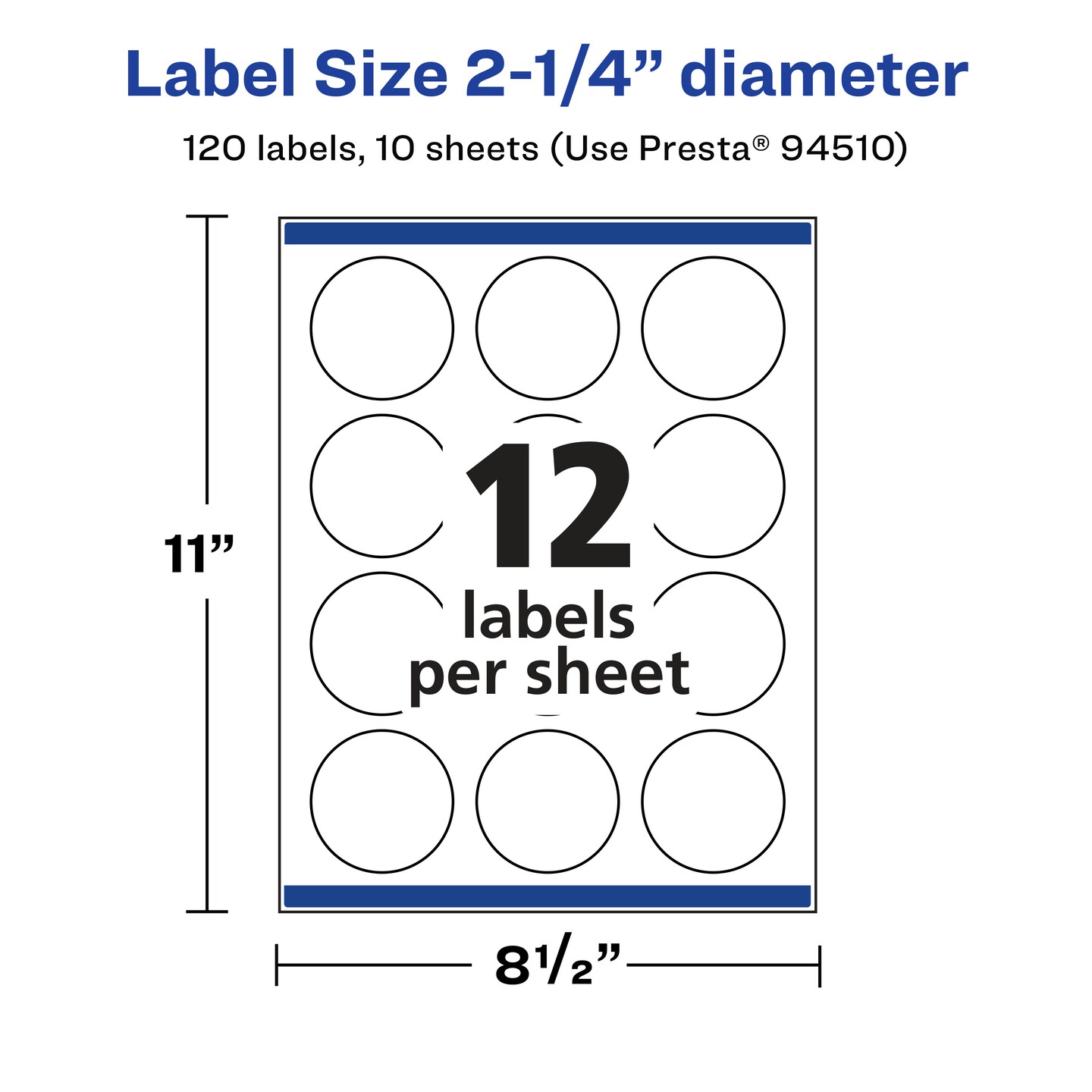 Avery Matte Clear Labels,  2-1/4&#x22; diameter Round