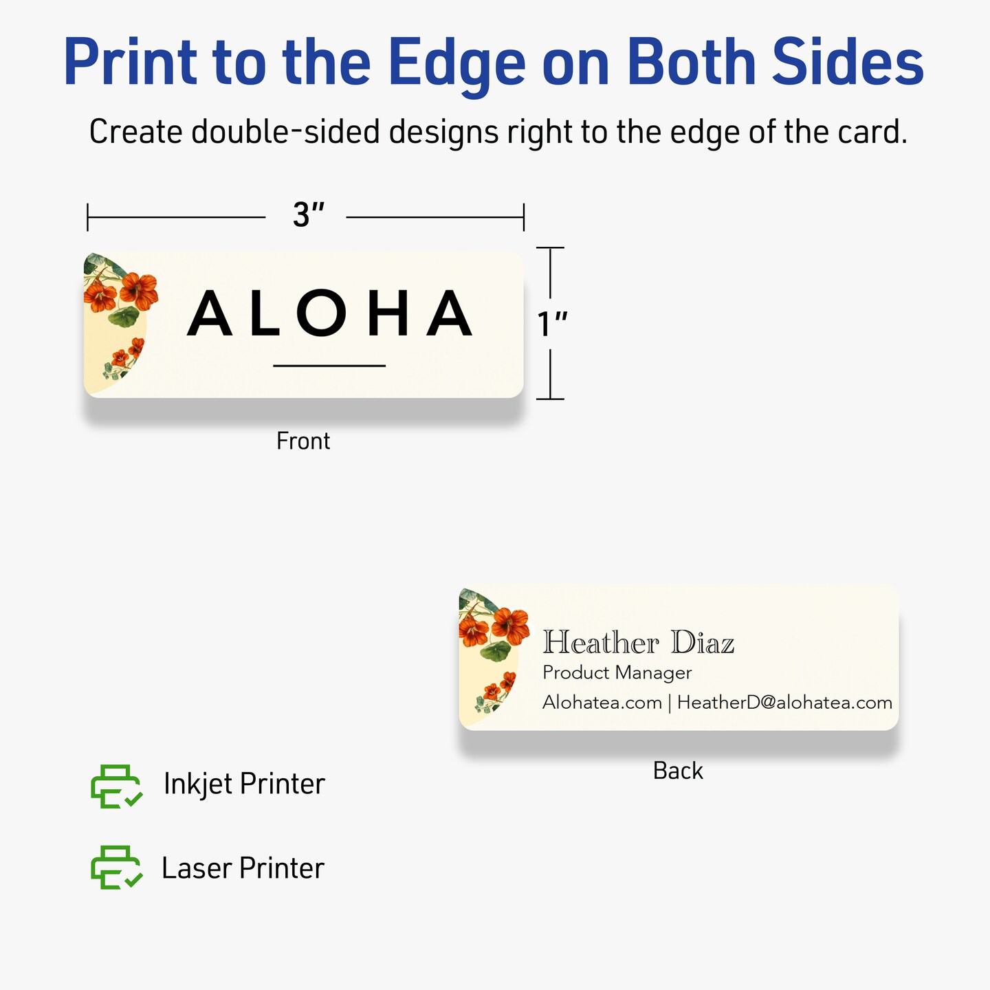 1&#x22; x 3&#x22; Rectangle Rounded Corners, Matte Ivory Business Cards
