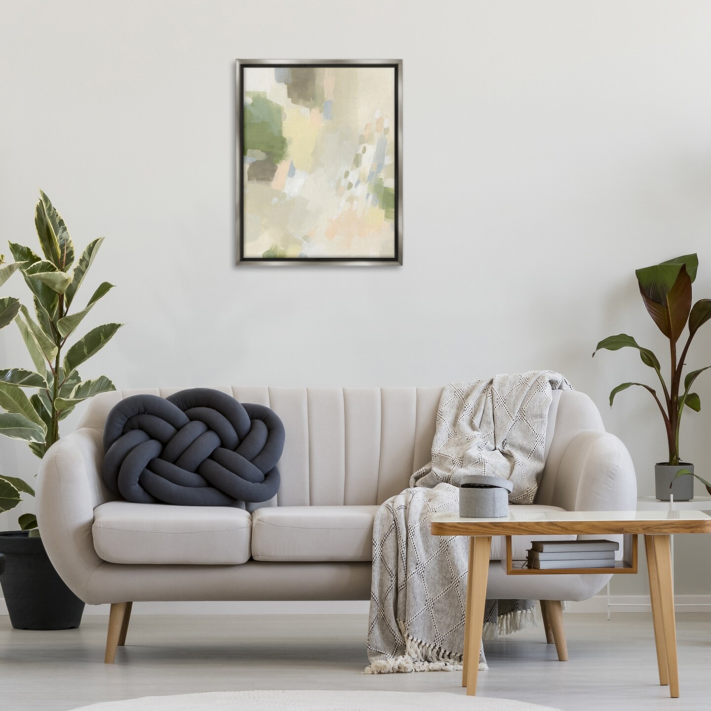 Stupell Industries Muted Abstract with Speckles Framed Floater Canvas Wall Art Design by Joris Hoefnagel