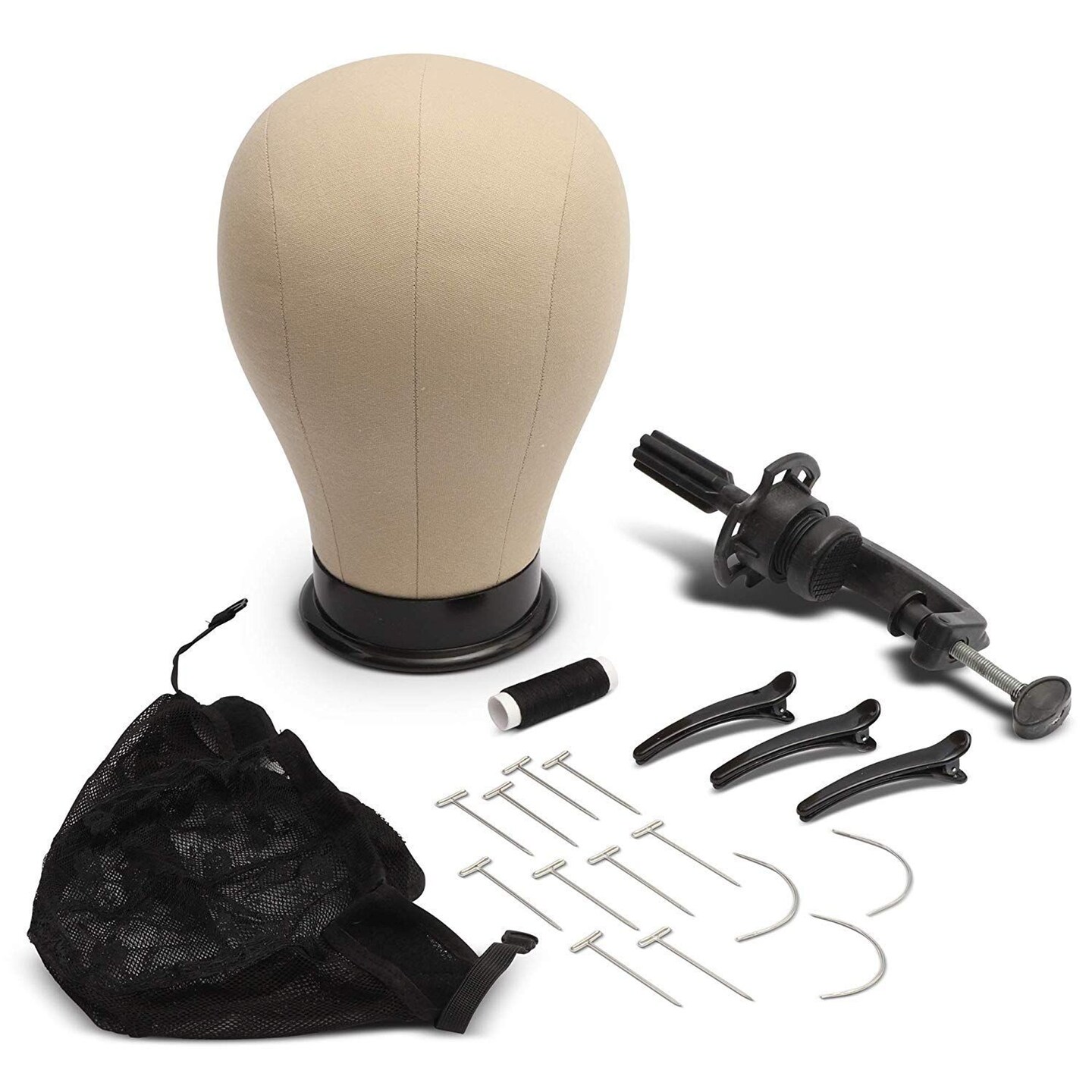 Bright Creations Cork Canvas Head Block Set &#x2013; Wig Display and Accessories &#x2013; 23 inches