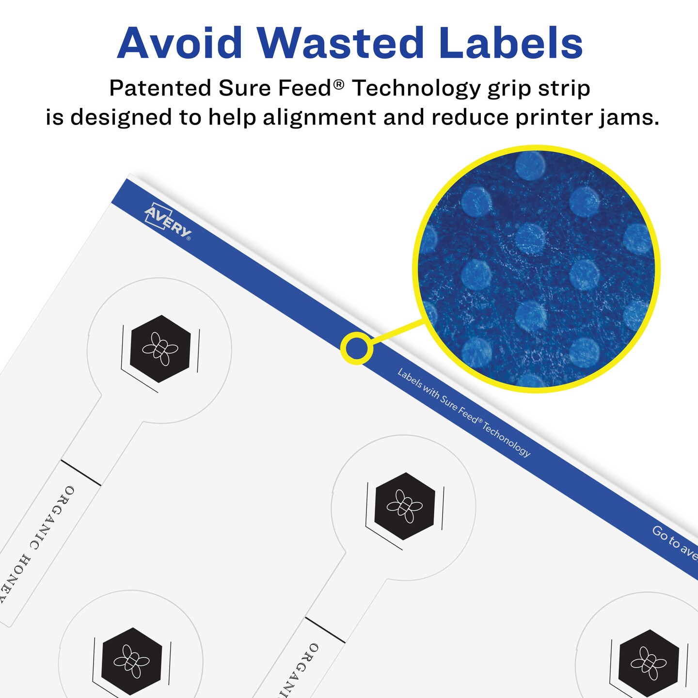 Avery Glossy Clear Lollipop Labels with Sure Feed, 1.5&#x22; x 4&#x22;