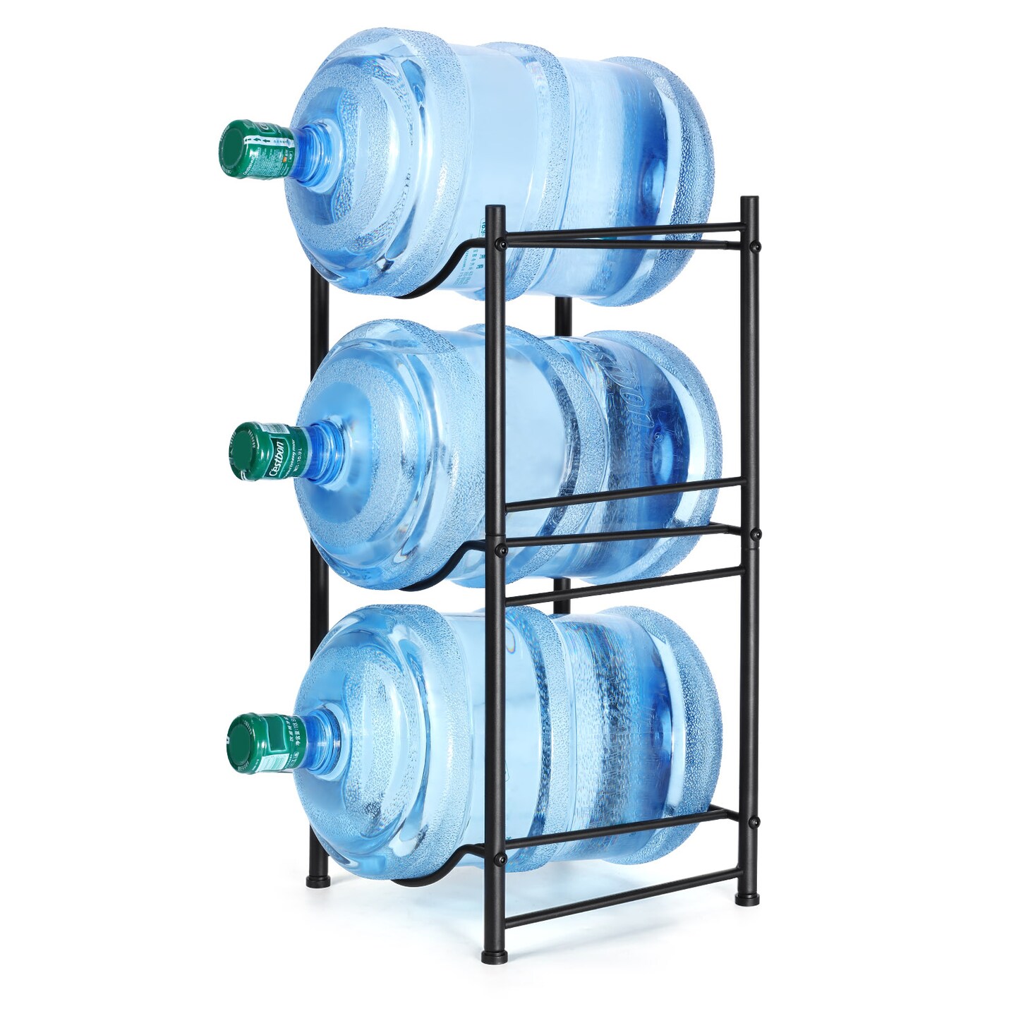 5 Gallon Water Bottle Jug Rack 3 Tier Heavy Duty Water Bottle Organizer Removable Gallon Water Bottle Jug Organizer for Kitchen Office Breakroom