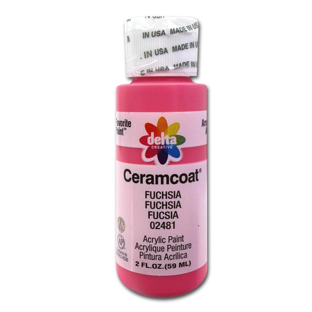 Delta Ceramcoat Acrylic Paint 2oz Fuchsia &#x2013; Multi-Surface Craft &#x26; Wood Paint for Painting Supplies, Canvas, DIY Projects, Artists &#x26; Hobbyists