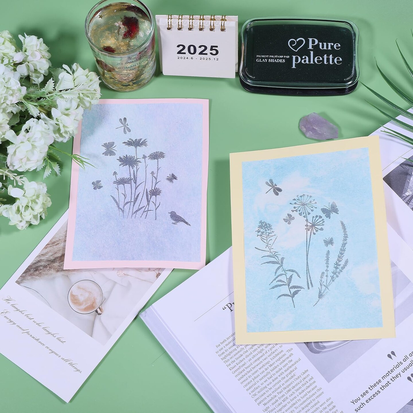 Plant Silhouette Silicone Clear Stamp Flowers Leaves Transparent Silicone Stamps Daisy Lavender Wildflower Transparent Stamp