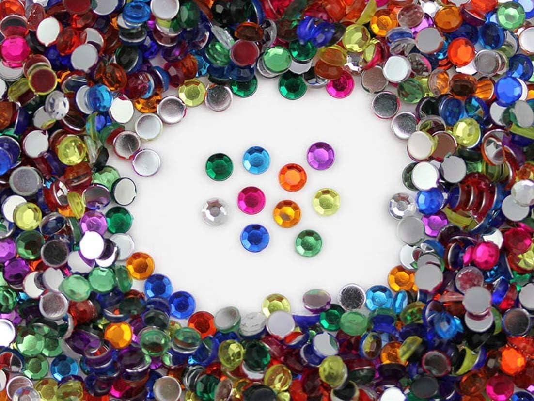 10mm SS46 Black Self Adhesive Acrylic Rhinestones Plastic Face Gems Stick On Body Jewels for DIY Cards and Invitations Crafts Bling Sticker - 5 Sheets - 250PCS