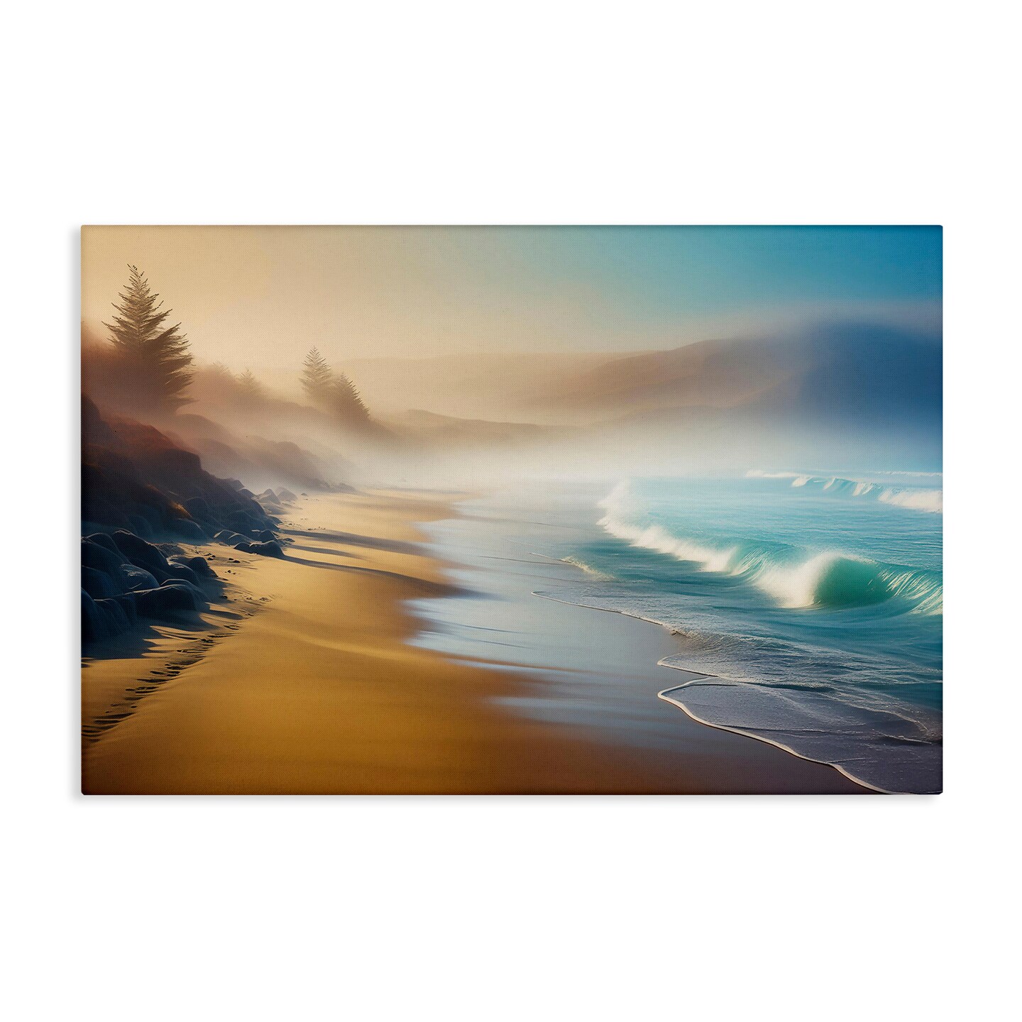Stupell Industries Smooth Beach Tide Canvas Wall Art Design by Noah Bay