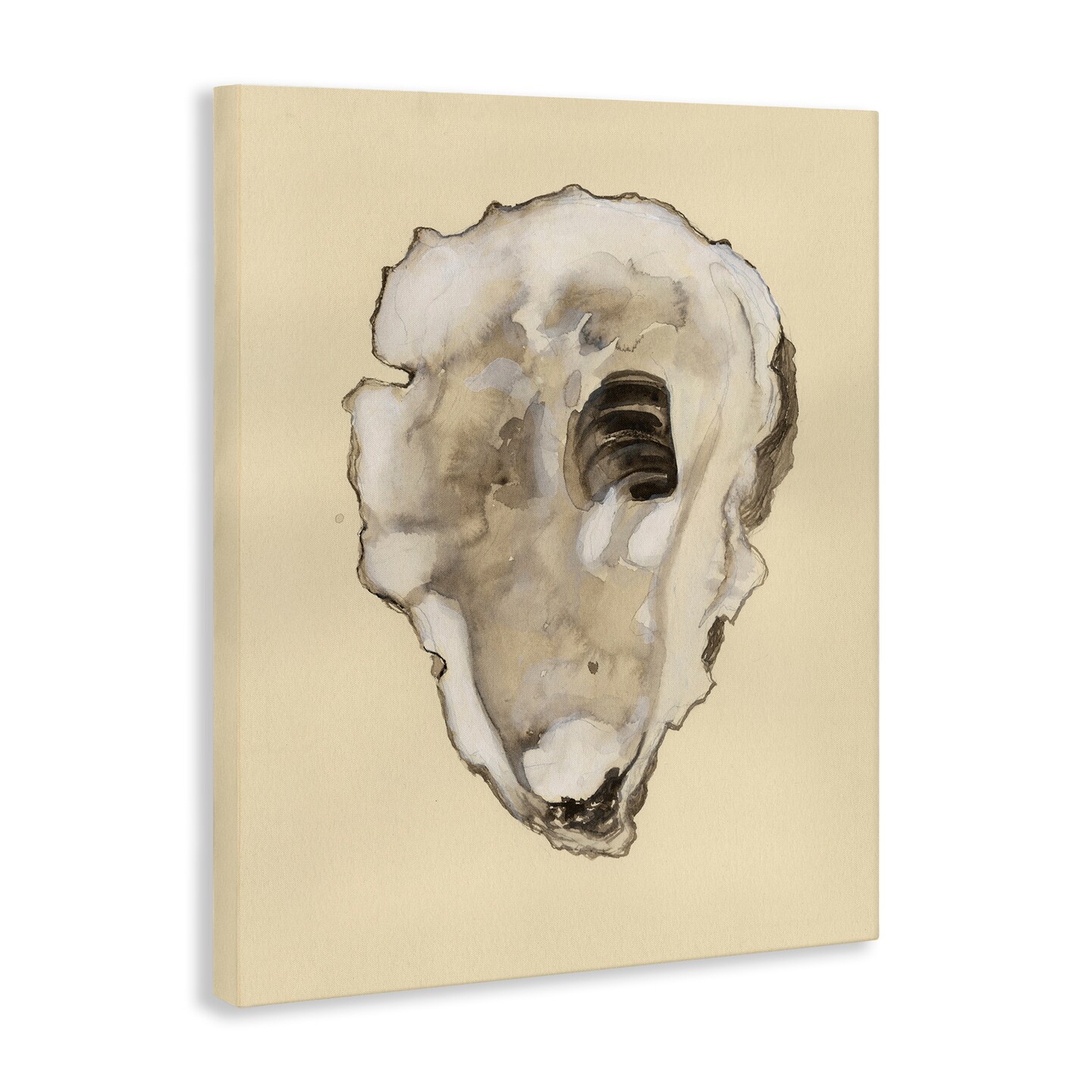 Stupell Industries Beige Oyster Shape Canvas Wall Art Design by Michael Willett
