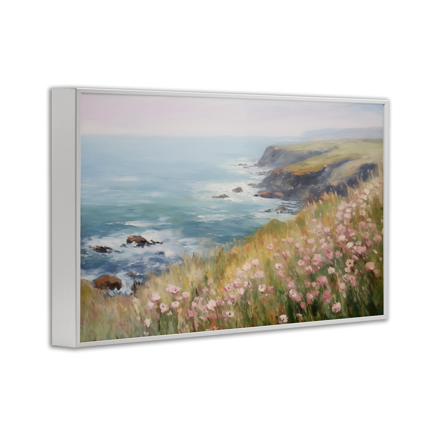 Stupell Industries Pink Wildflower View Framed Giclee Wall Art Design by LSR Design Studio