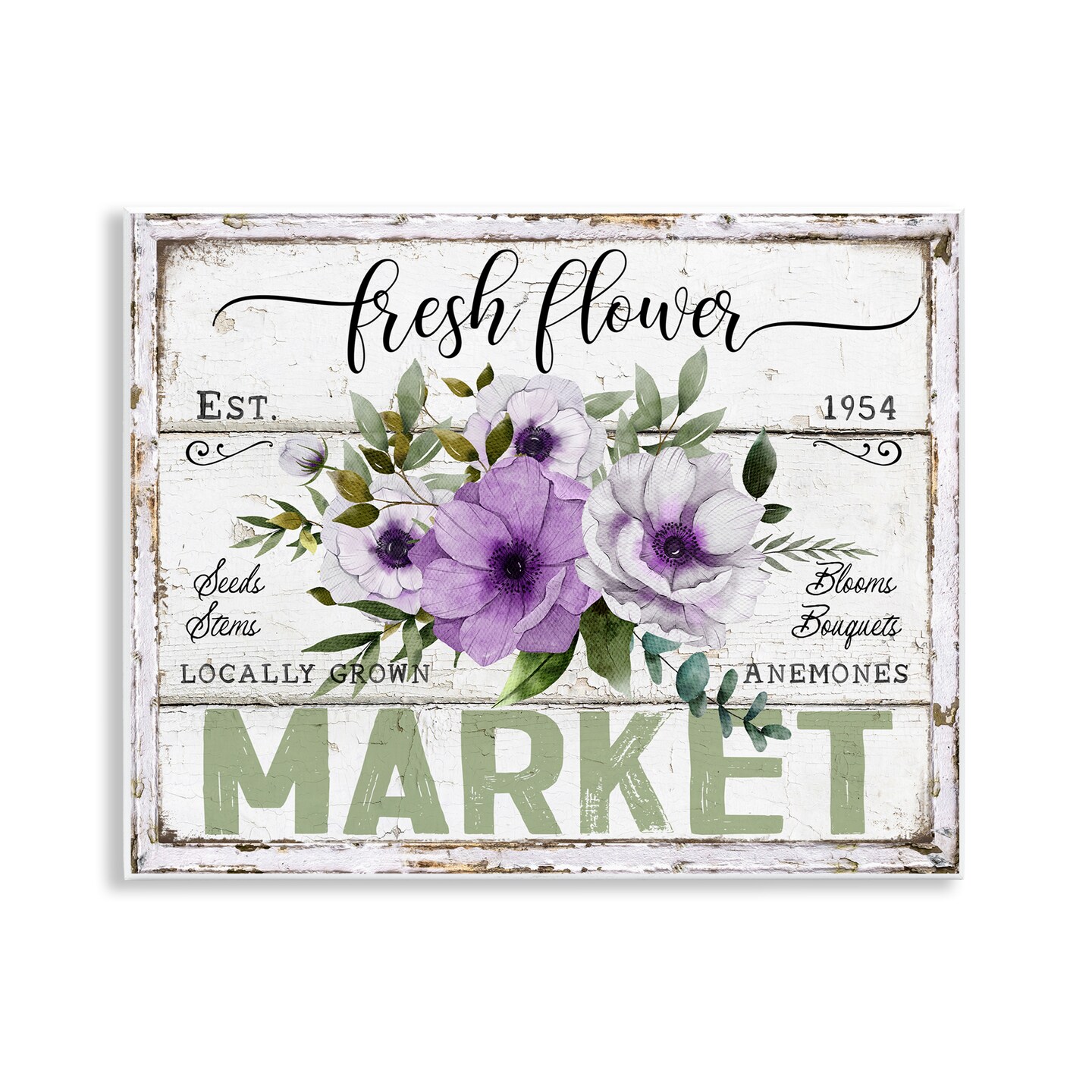 Stupell Industries Fresh Flower Market Anemone Wall Plaque Art Design by Creatif Belle