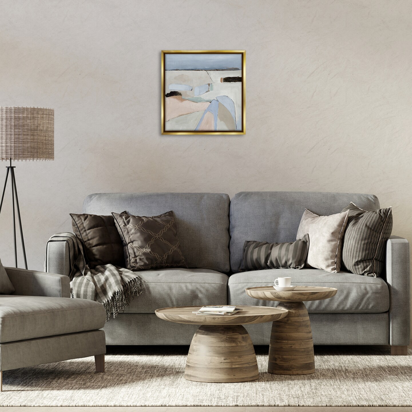 Stupell Industries Organic Neutral Landscape Floater Framed Canvas Wall Art Design by Jacob Q