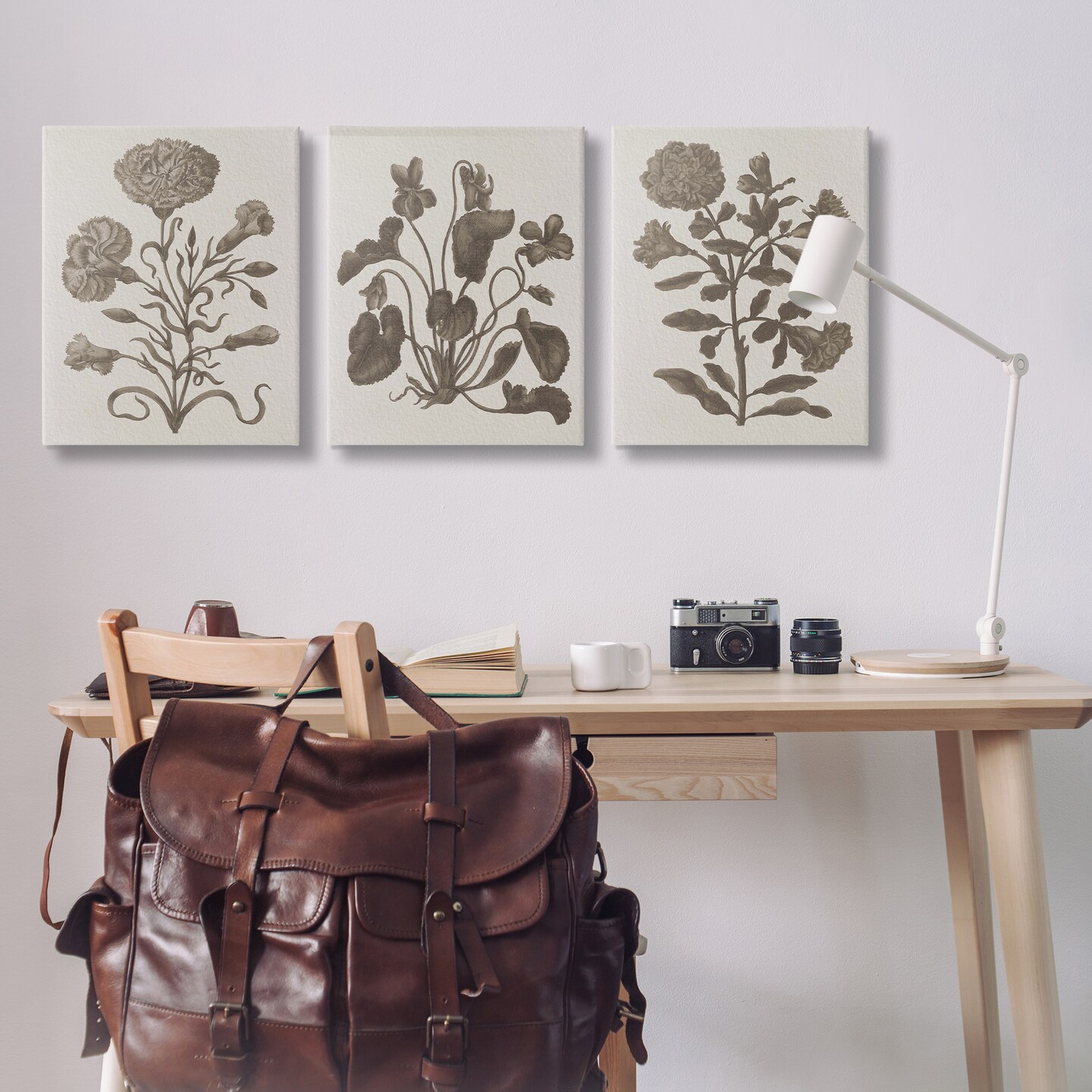 Stupell Industries Vintage Country Botanicals 3pc Canvas Wall Art Set Design by Lil' Rue