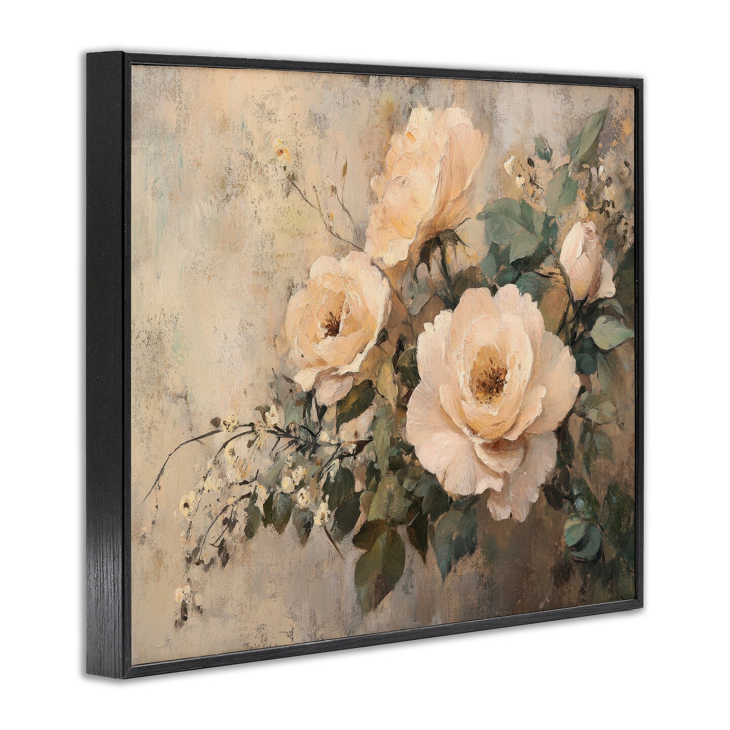 Stupell Industries Blush Roses Blooming Framed Giclee Wall Art Design by Petal Prints Design