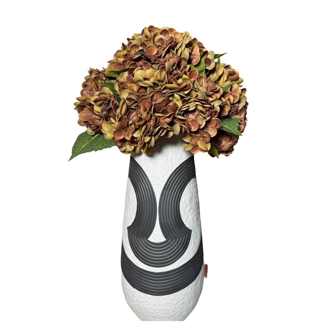 Ariane Brown Hydrangea Flowers Real Touch Artificial Hydrangea Stem Faux Brown Floral Decor for Home, Wedding & Centerpieces