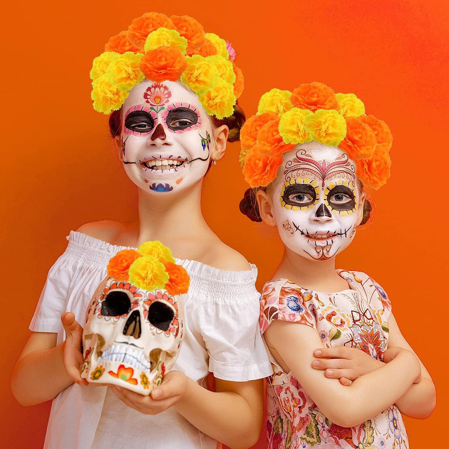 Artificial Marigold Flowers(Orange)1&#x22;D x 1&#x22;W x 1&#x22;H