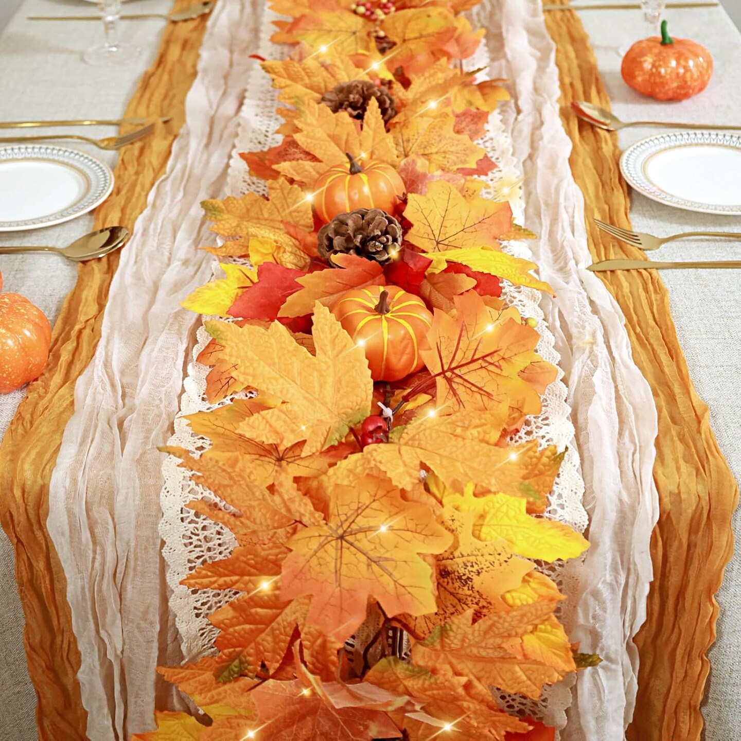 6Ft Fall Garland(Orange&#x26;yellow)&#x9;11.38 x 7.52 x 6.57 inches
