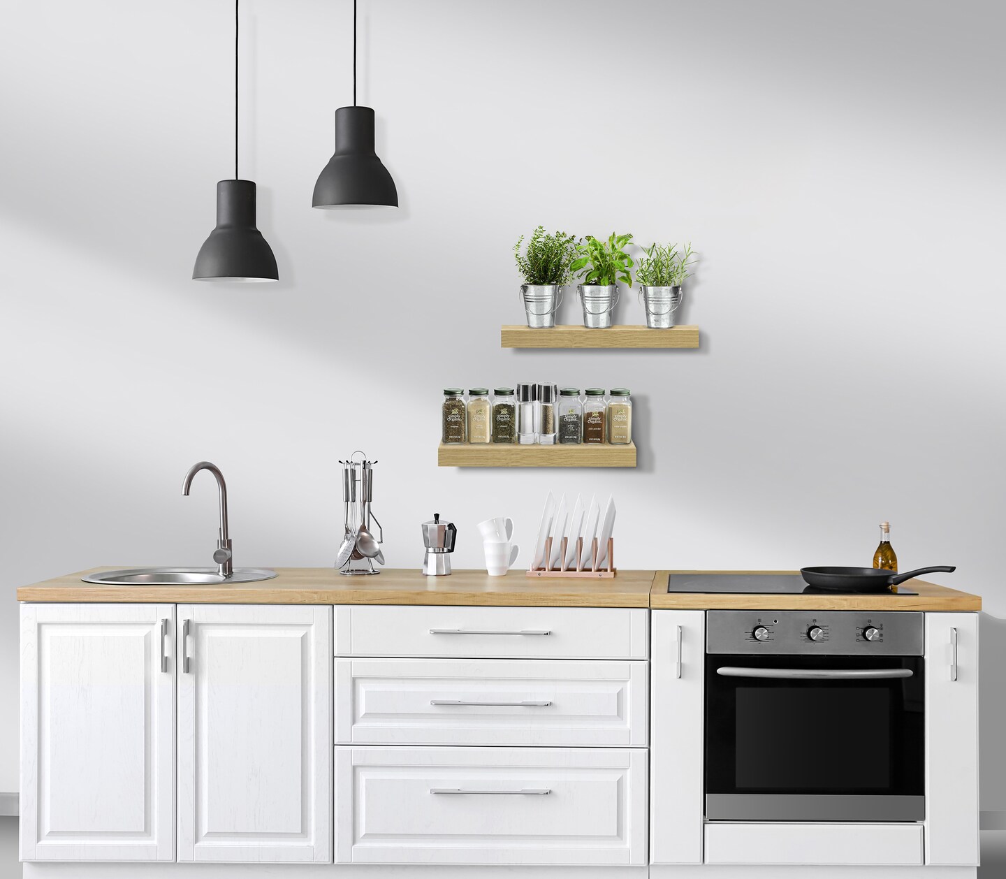 Sorbus 3 Pack Wall Mounted Floating Shelves - for Bedroom, Kitchen, Living Room, Office - Floating Shelf for Trophies, Books, Frames, etc